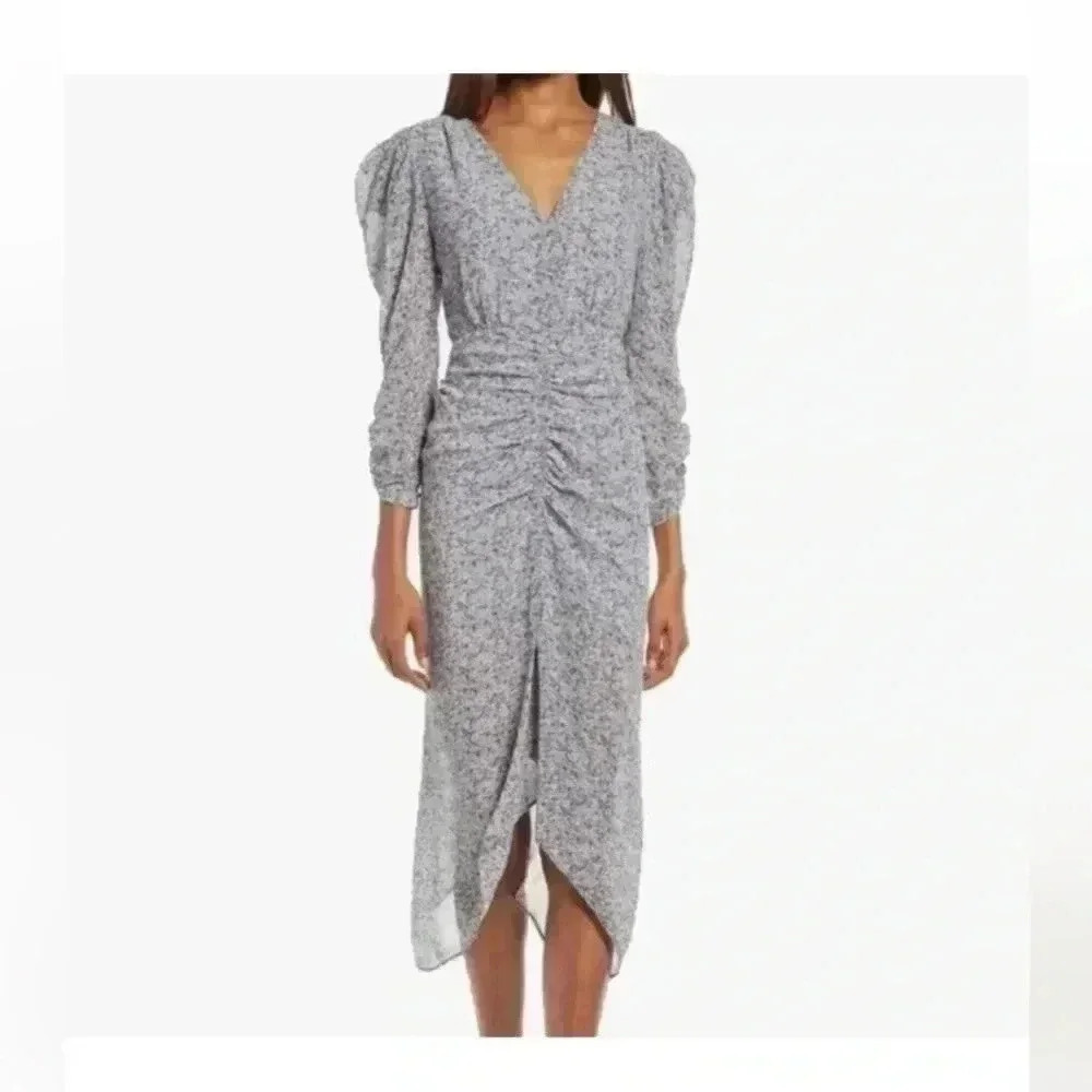 NWT Nordstrom Blue Floral Midi‎ dress